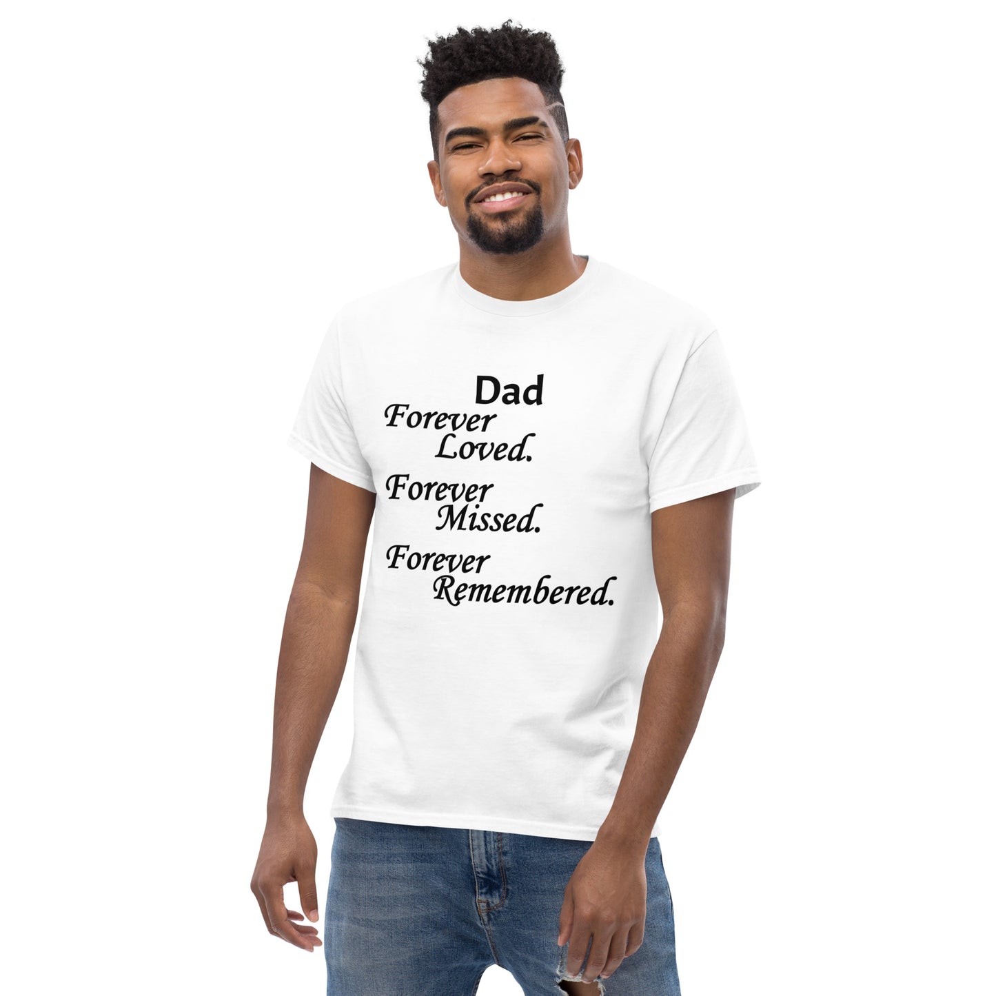 Classic Cotton Men's T-Shirt Block Design Black Lettering