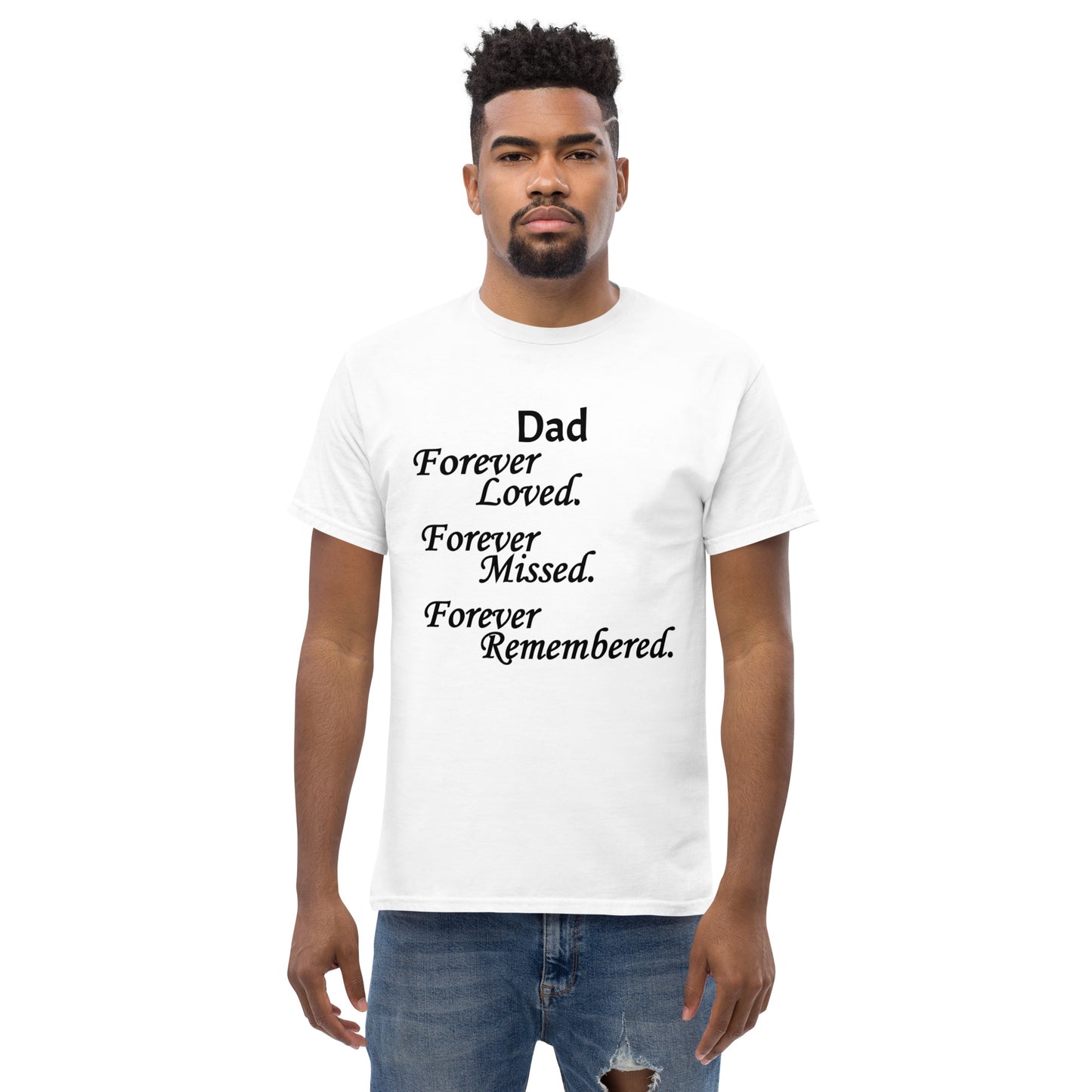 Classic Cotton Men's T-Shirt Block Design Black Lettering