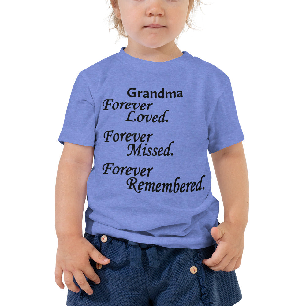 Bella + Canvas Combed and Ring-Spun Cotton Toddler T-Shirt Block Design Black Lettering