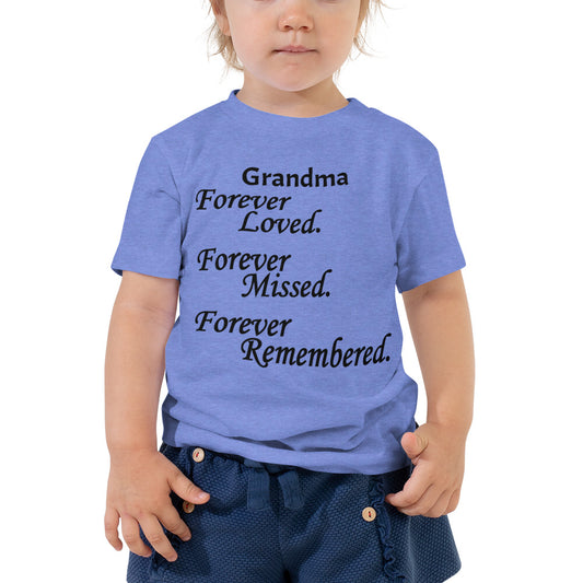 Bella + Canvas Combed and Ring-Spun Cotton Toddler T-Shirt Block Design Black Lettering