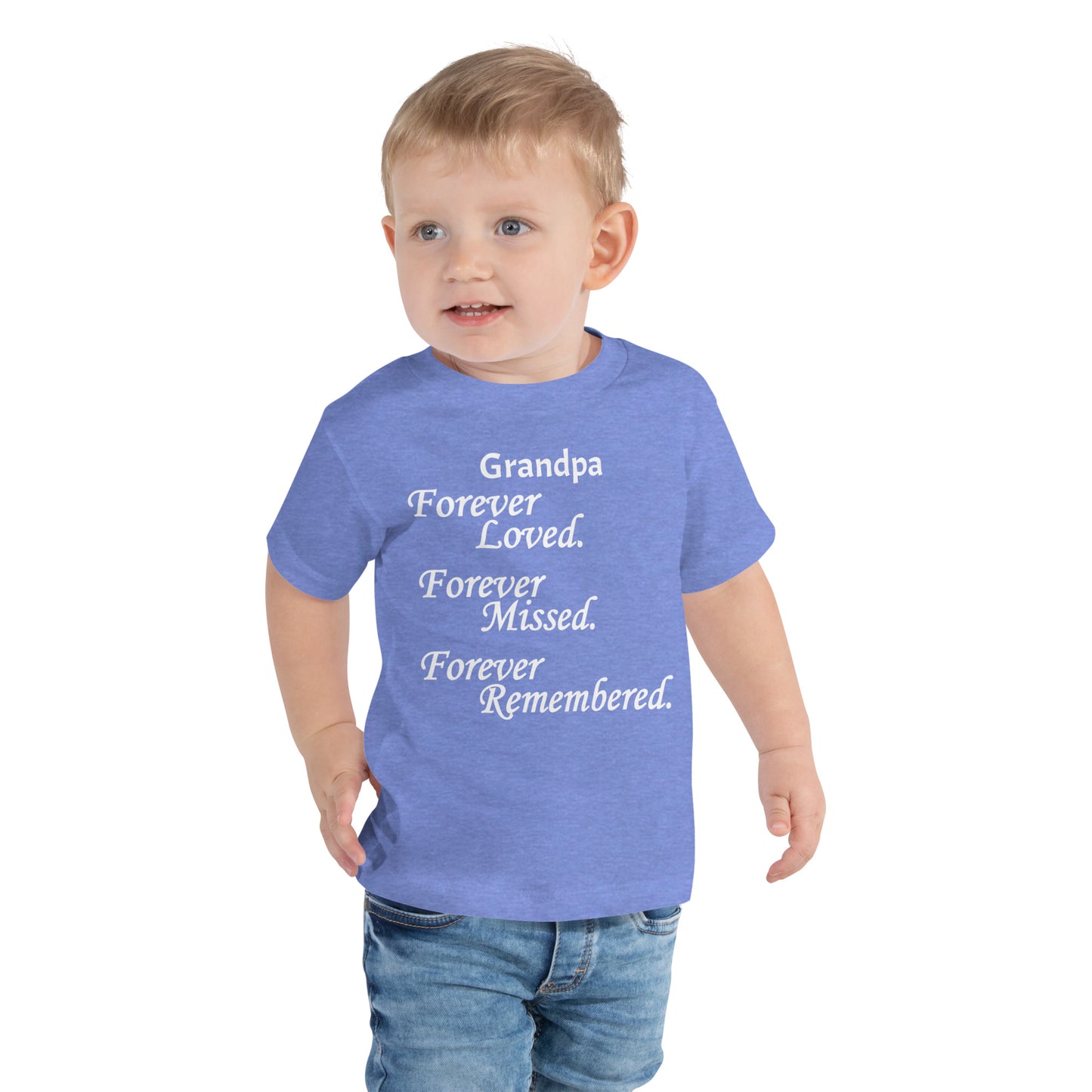 Bella + Canvas Combed and Ring-Spun Cotton Toddler T-Shirt Block Design White Lettering