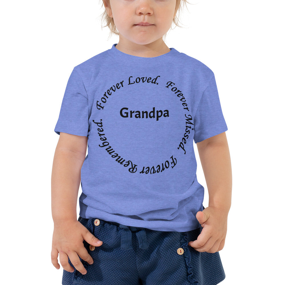 Bella + Canvas Combed and Ring-Spun Cotton Toddler T-Shirt Circle Design Black Lettering