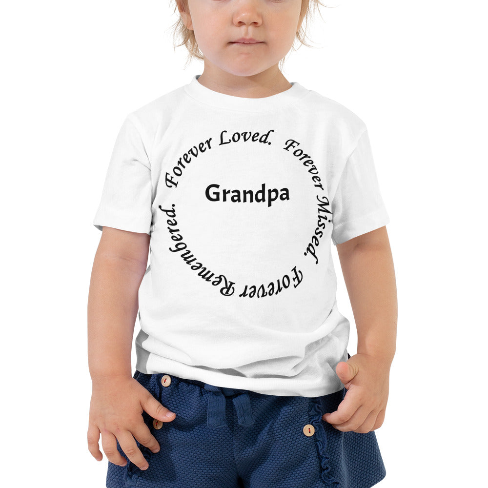 Bella + Canvas Combed and Ring-Spun Cotton Toddler T-Shirt Circle Design Black Lettering