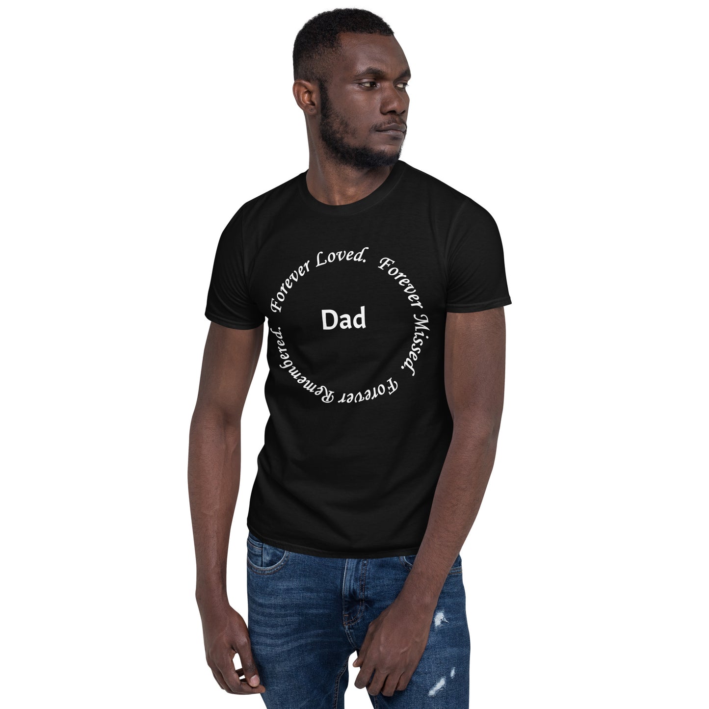 Gildan Softstyle Ring-Spun Cotton Unisex T-Shirt Circle Design White Lettering