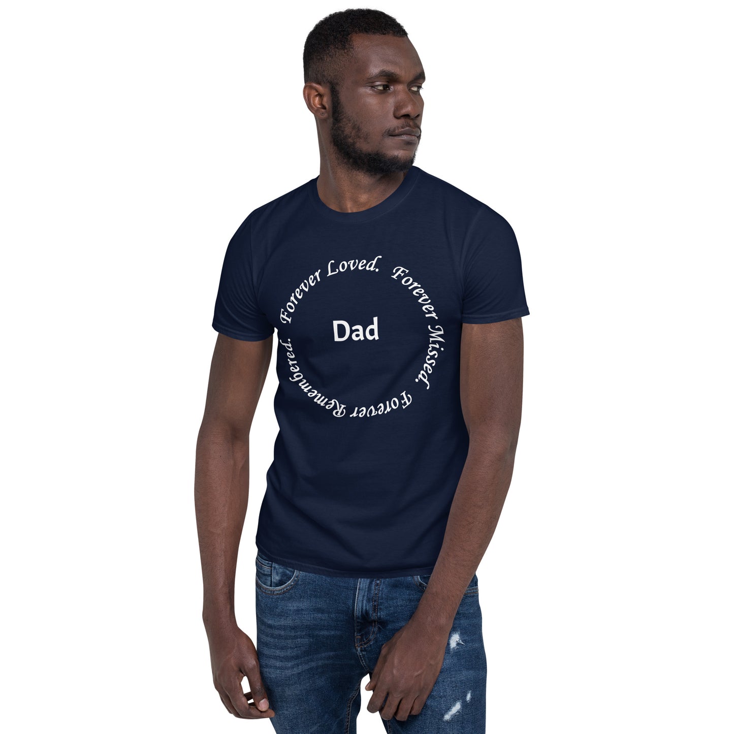Gildan Softstyle Ring-Spun Cotton Unisex T-Shirt Circle Design White Lettering
