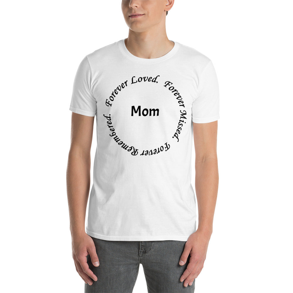 Gildan Softstyle Ring-Spun Cotton Unisex T-Shirt Circle Design Black Lettering