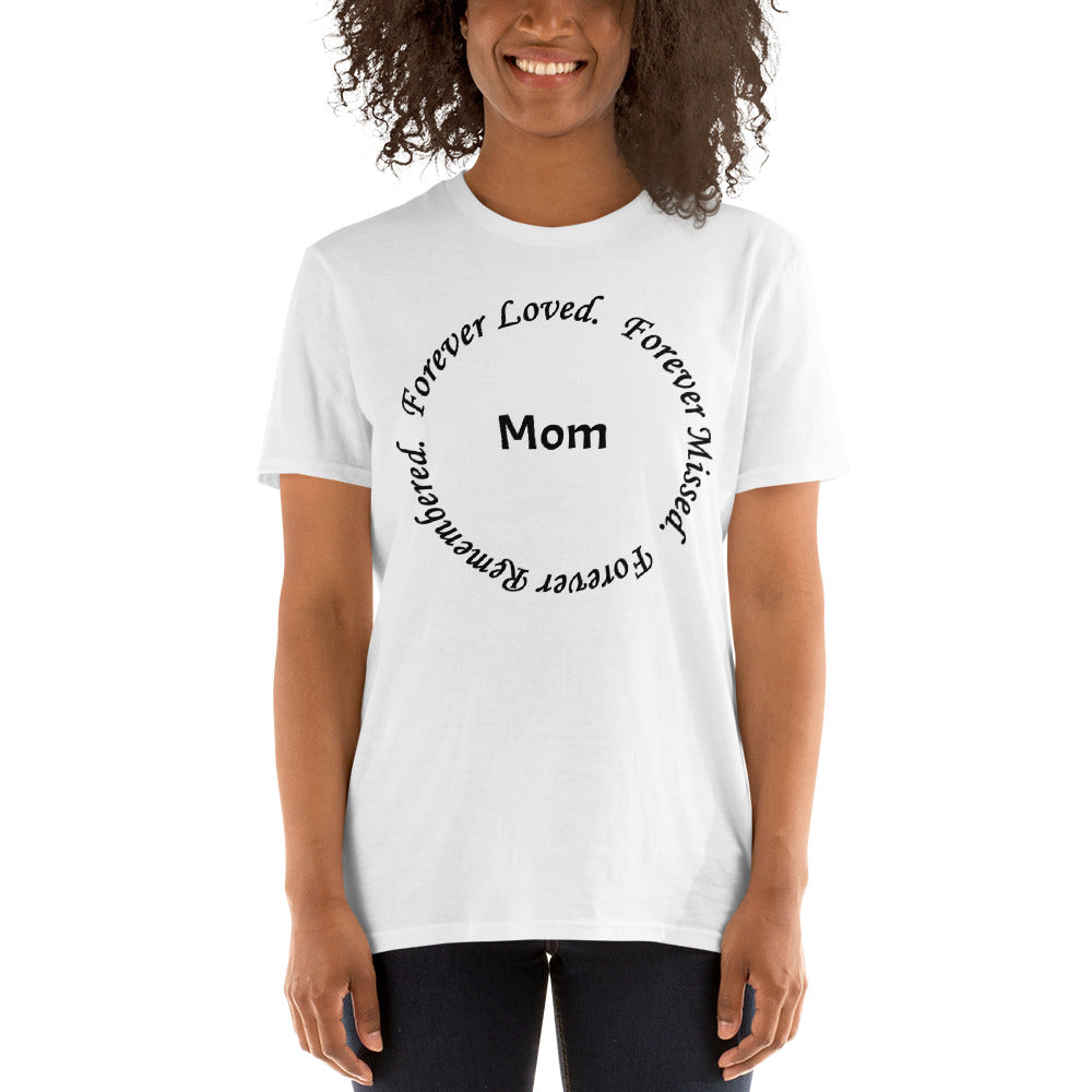 Gildan Softstyle Ring-Spun Cotton Unisex T-Shirt Circle Design Black Lettering