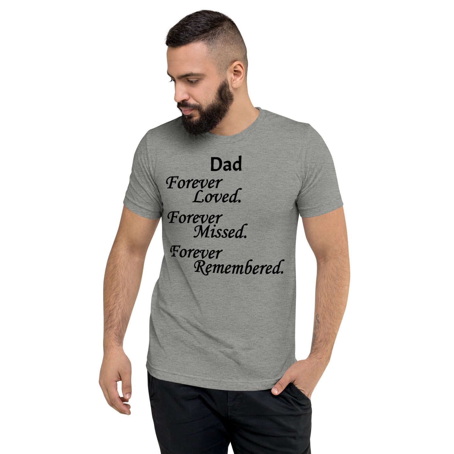 Bella + Canvas Tri-Blend Unisex T-Shirt Block Design Black Lettering