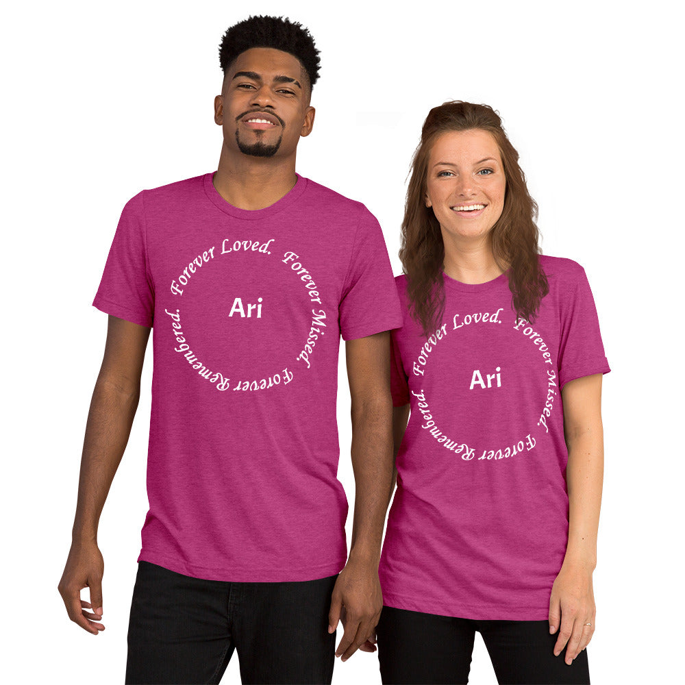 Bella + Canvas Tri-Blend Unisex T-Shirt Circle Design White Lettering