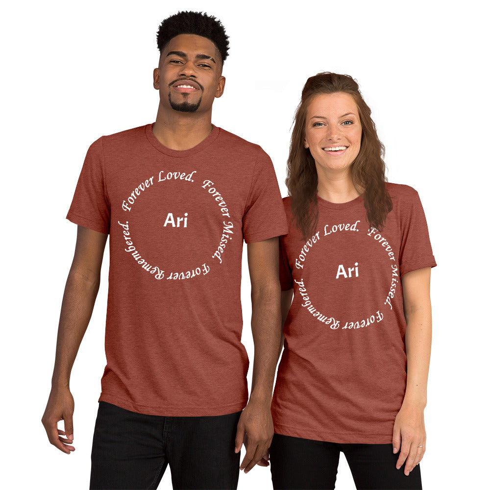 Bella + Canvas Tri-Blend Unisex T-Shirt Circle Design White Lettering
