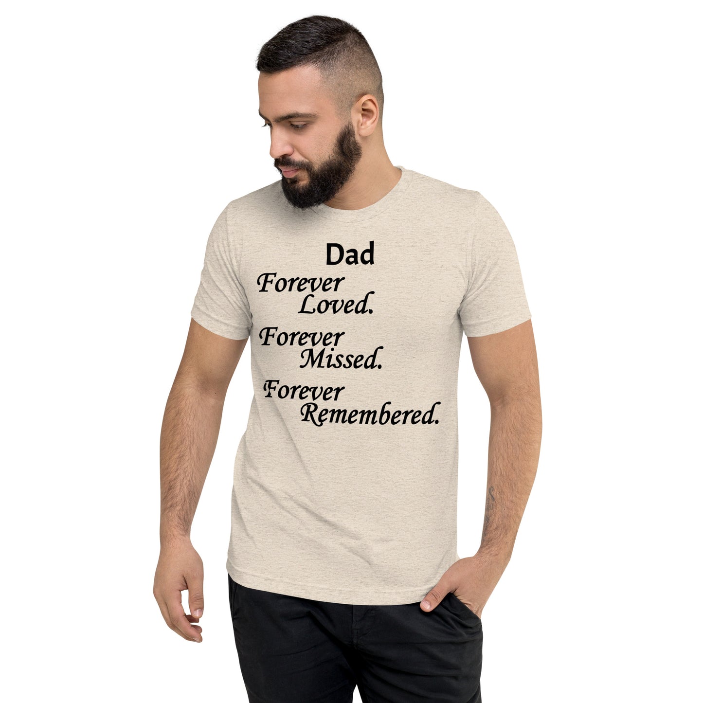 Bella + Canvas Tri-Blend Unisex T-Shirt Block Design Black Lettering