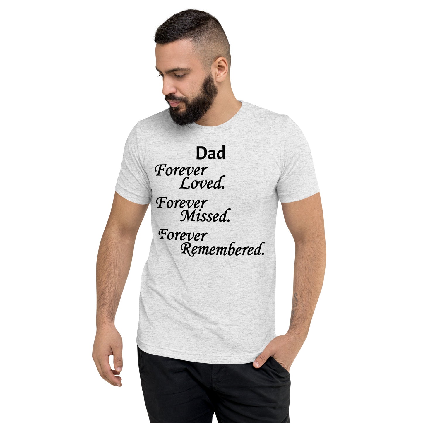 Bella + Canvas Tri-Blend Unisex T-Shirt Block Design Black Lettering