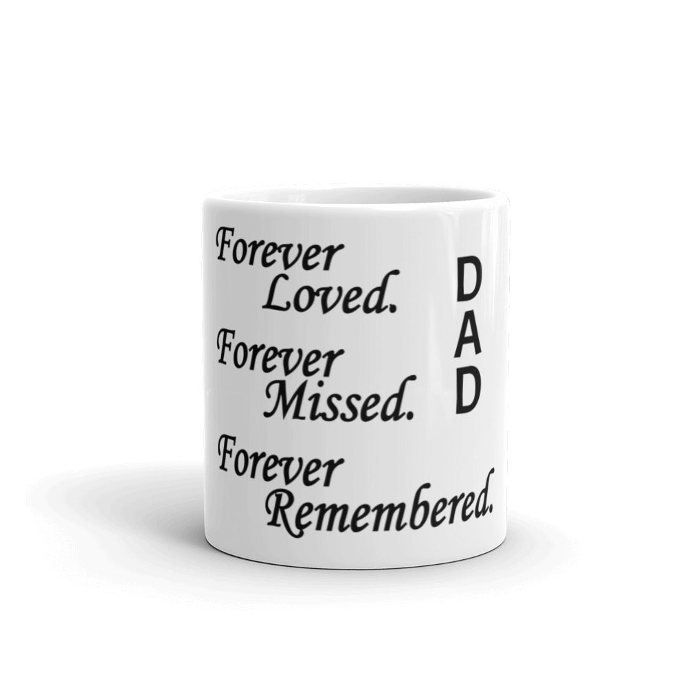 Glossy White Mug "Dad" - Block Design