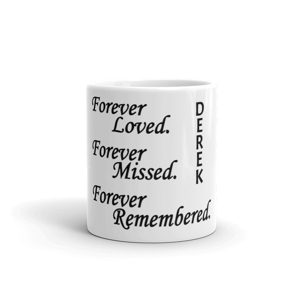 Glossy White Mug "Derek" - Block Design