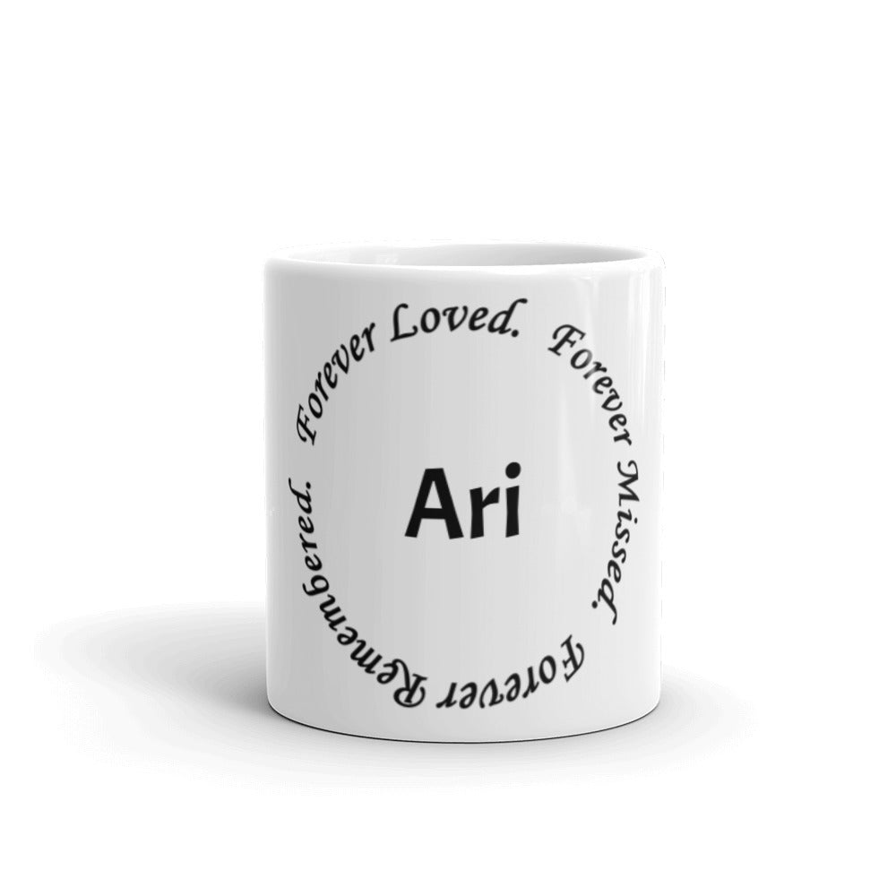 Glossy White Mug "Ari" - Circle Design