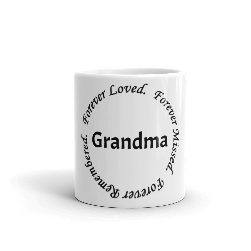 Glossy White Mug "Grandma" - Circle Design