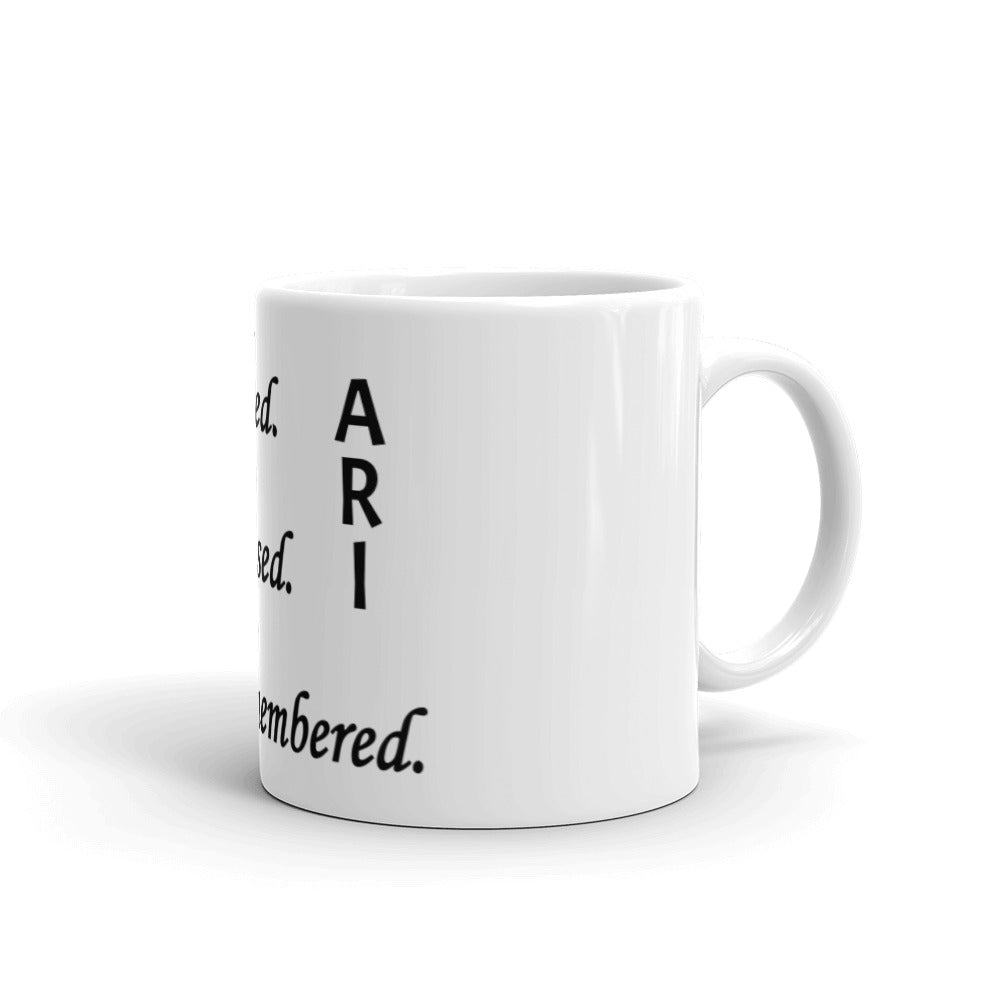 Glossy White Mug "Ari" - Block Design