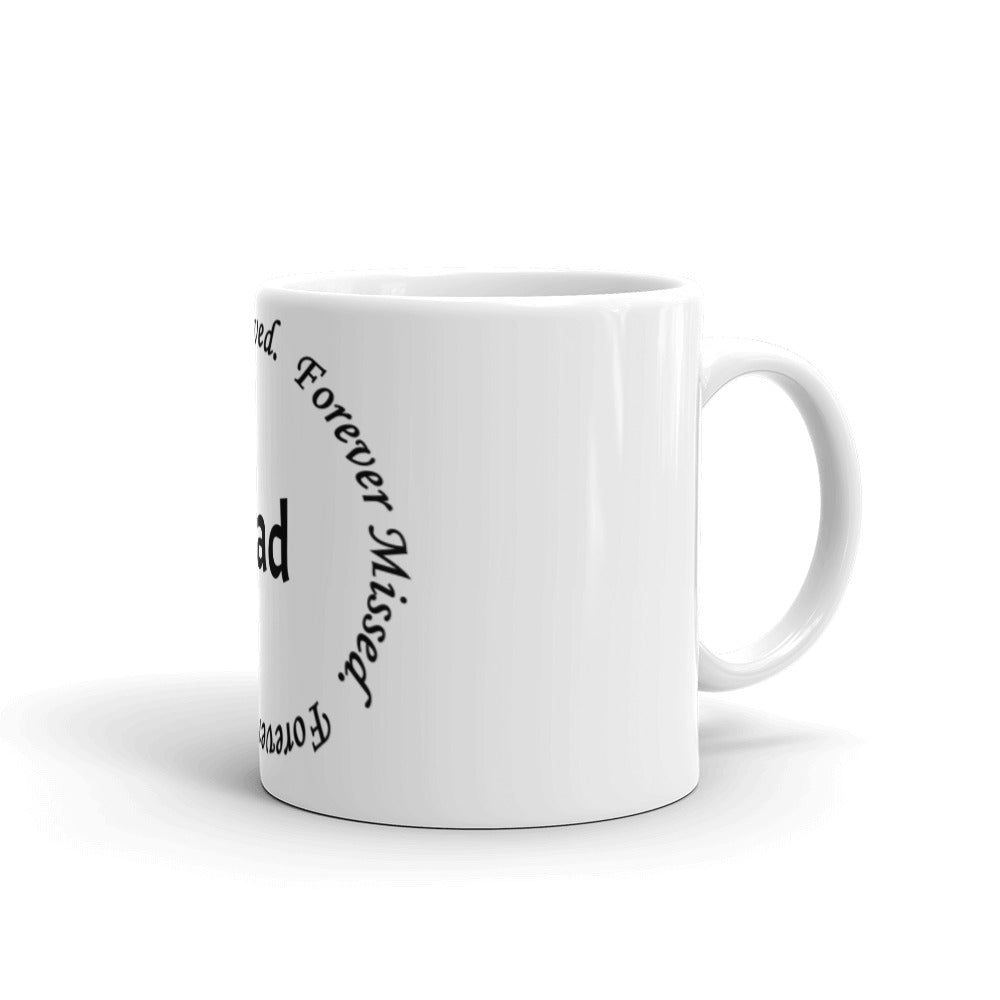 Glossy White Mug "Dad" - Circle Design