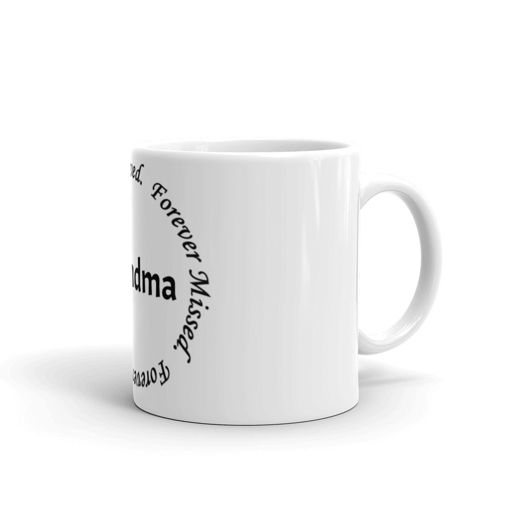 Glossy White Mug "Grandma" - Circle Design