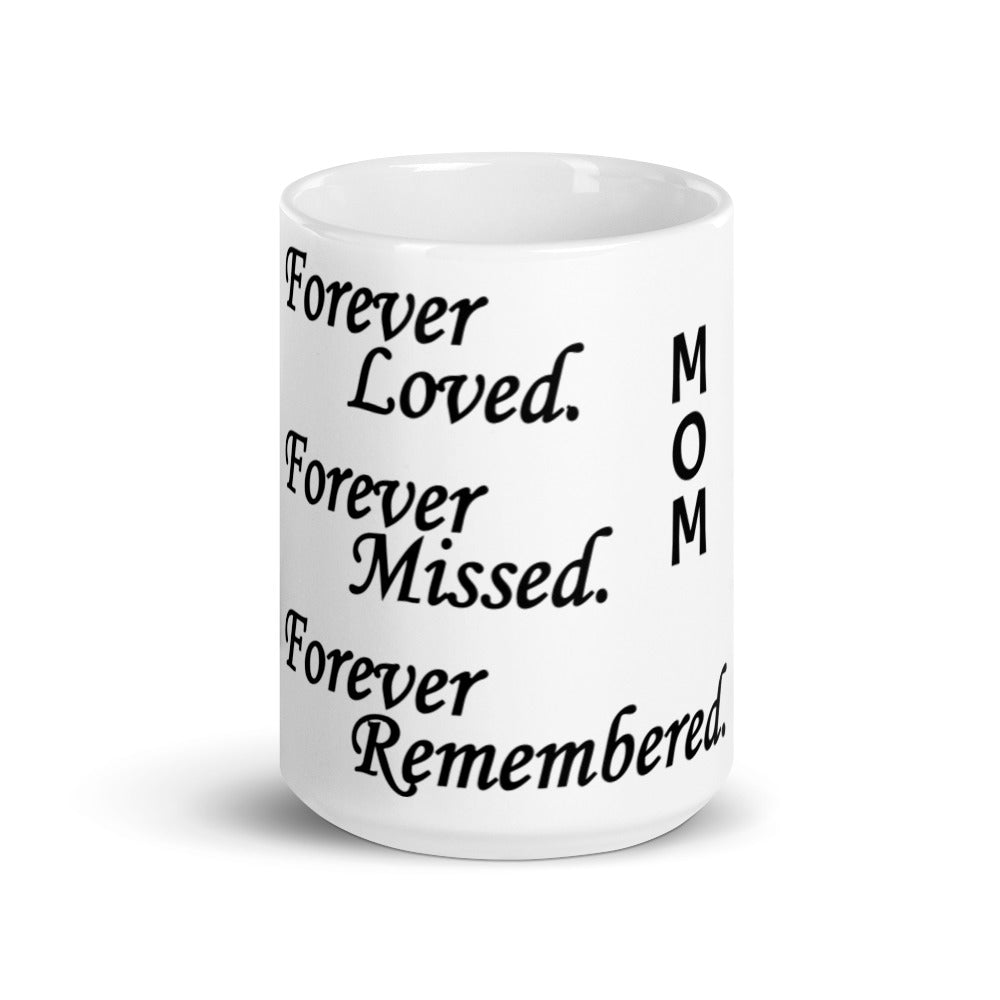 Glossy White Mug "Mom" - Block Design