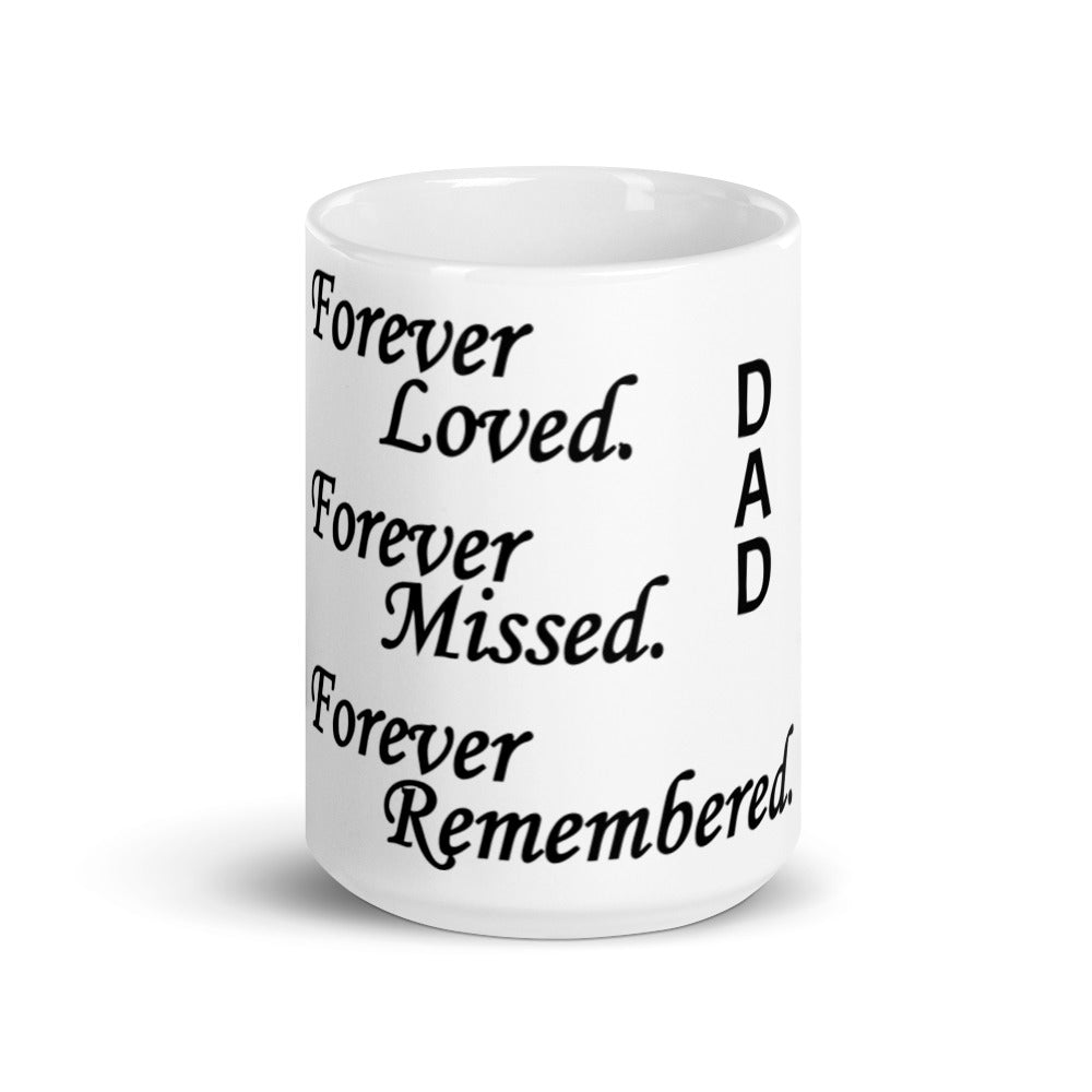 Glossy White Mug "Dad" - Block Design