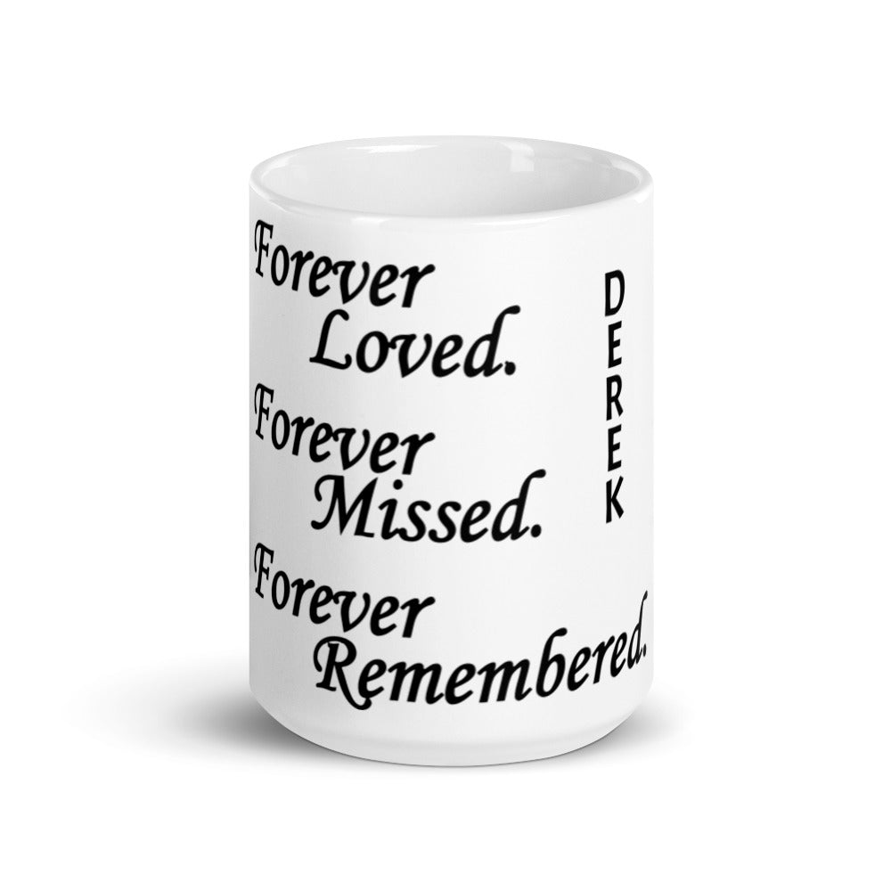 Glossy White Mug "Derek" - Block Design