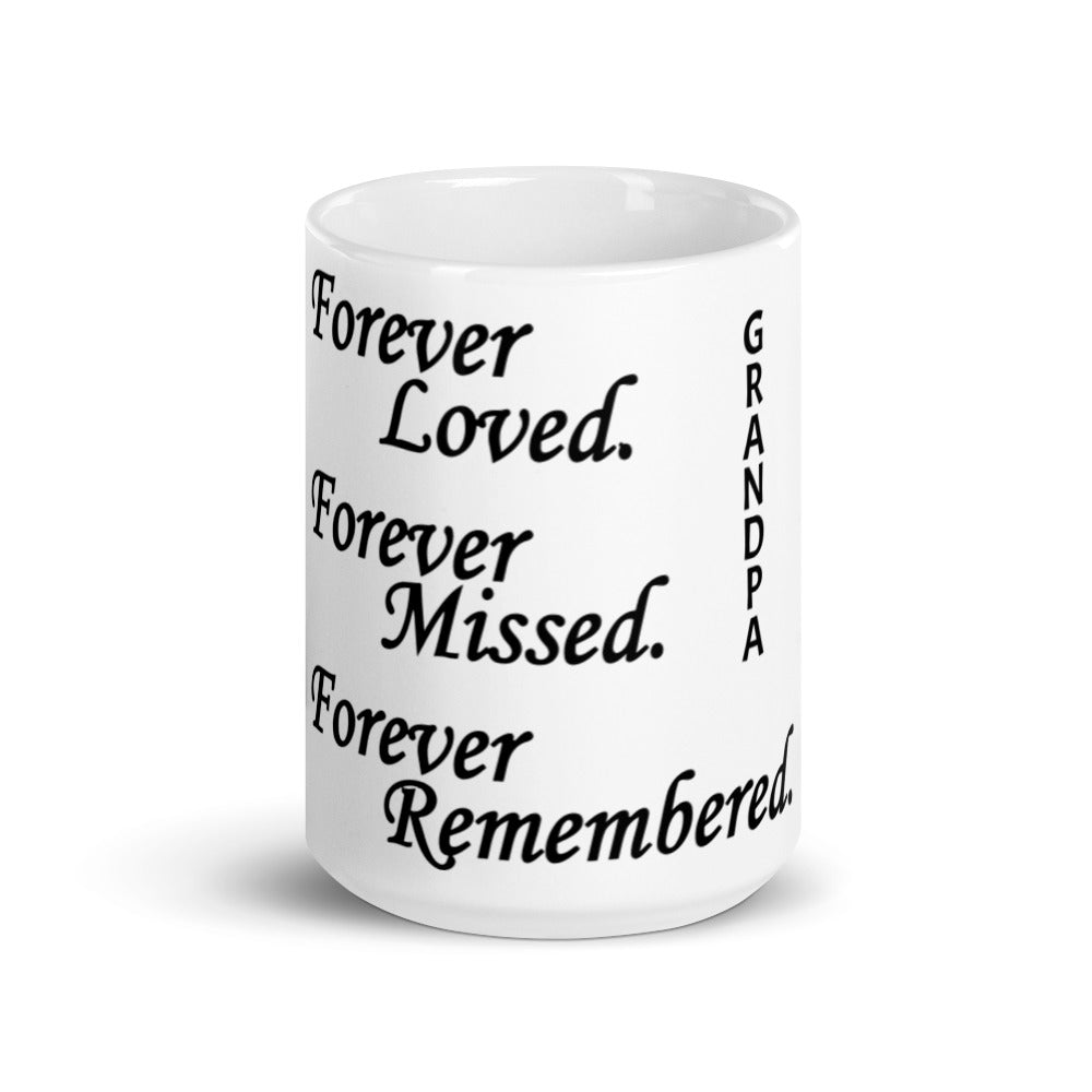 Glossy White Mug "Grandpa" - Block Design