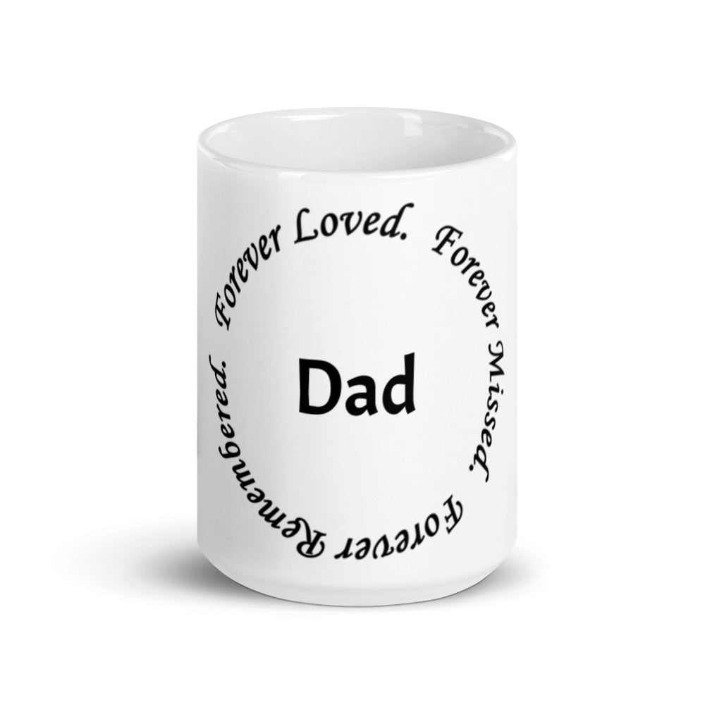 Glossy White Mug "Dad" - Circle Design