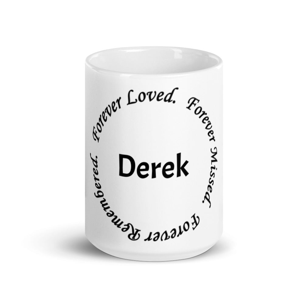 Glossy White Mug "Derek" - Circle Design