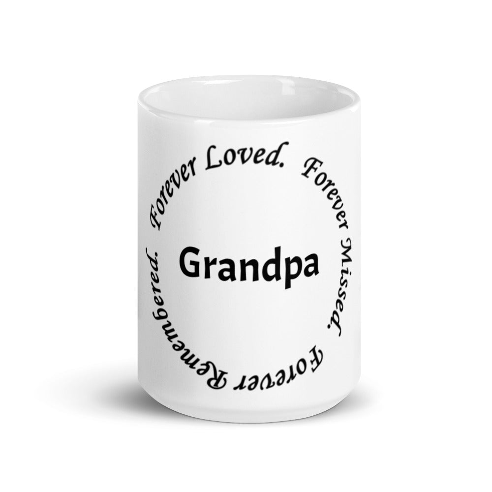 Glossy White Mug "Grandpa" - Circle Design