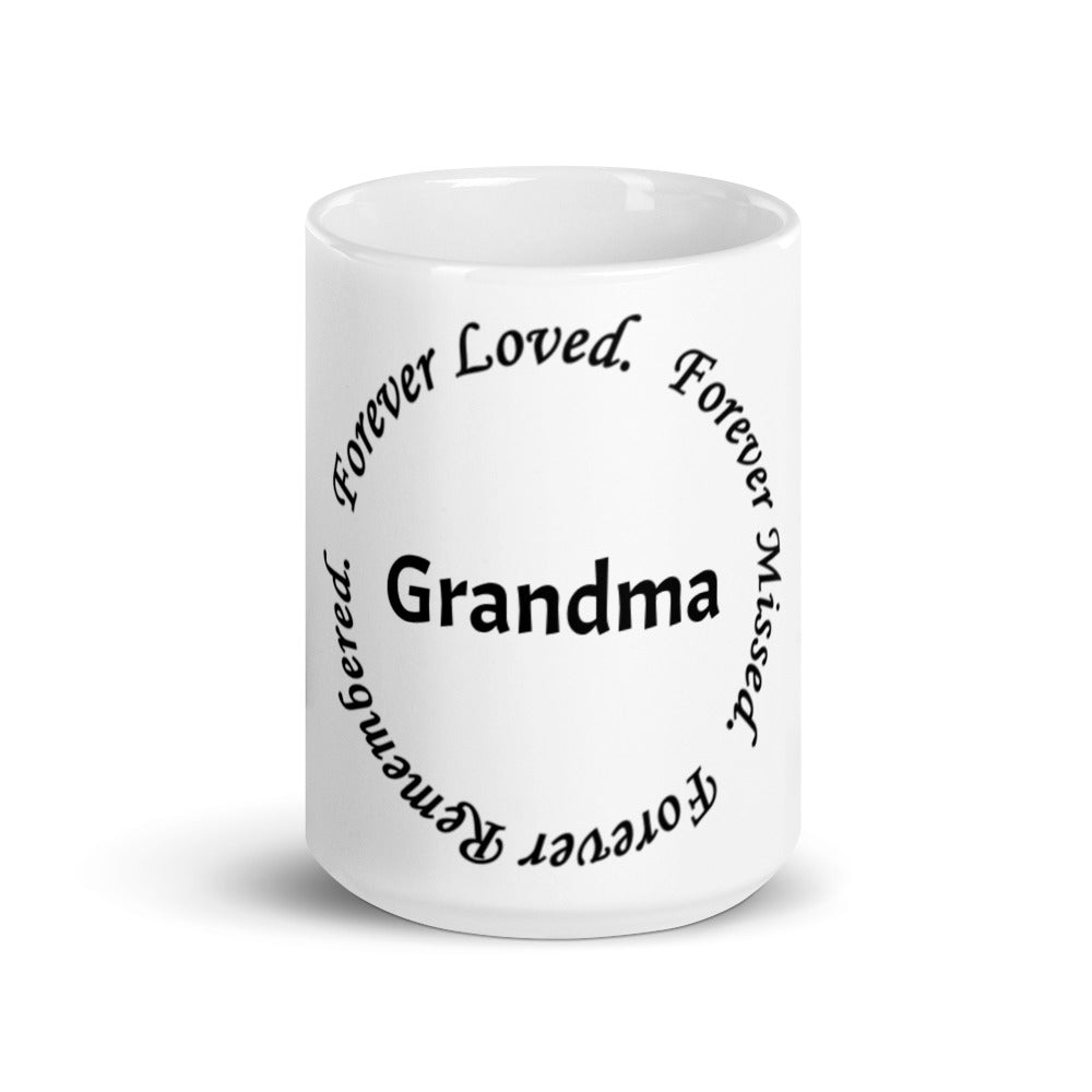 Glossy White Mug "Grandma" - Circle Design