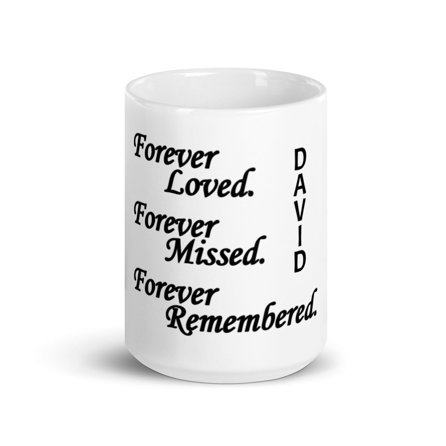Glossy White Mug "David" - Block Design