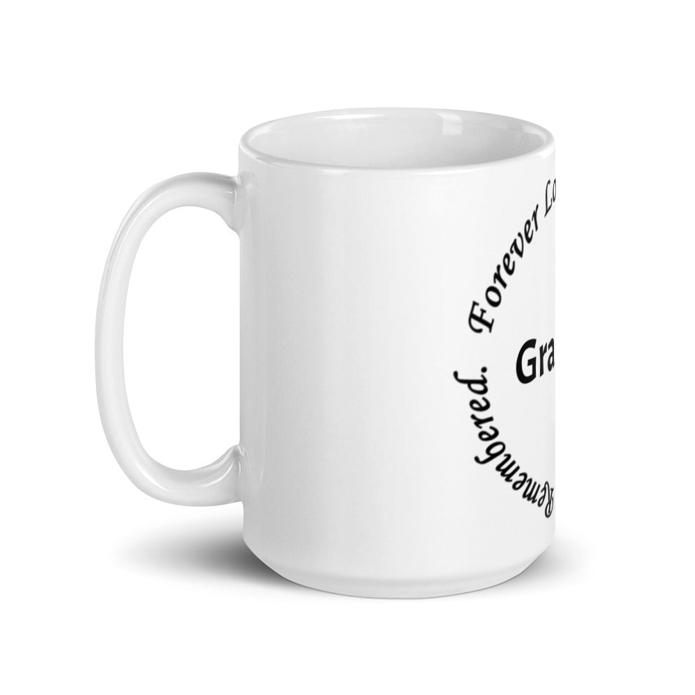 Glossy White Mug "Grandma" - Circle Design