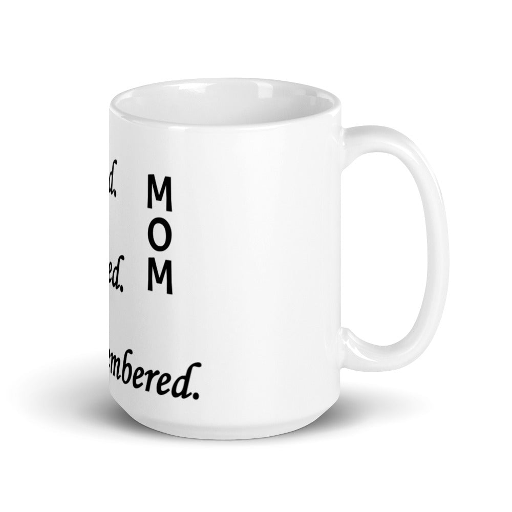 Glossy White Mug "Mom" - Block Design