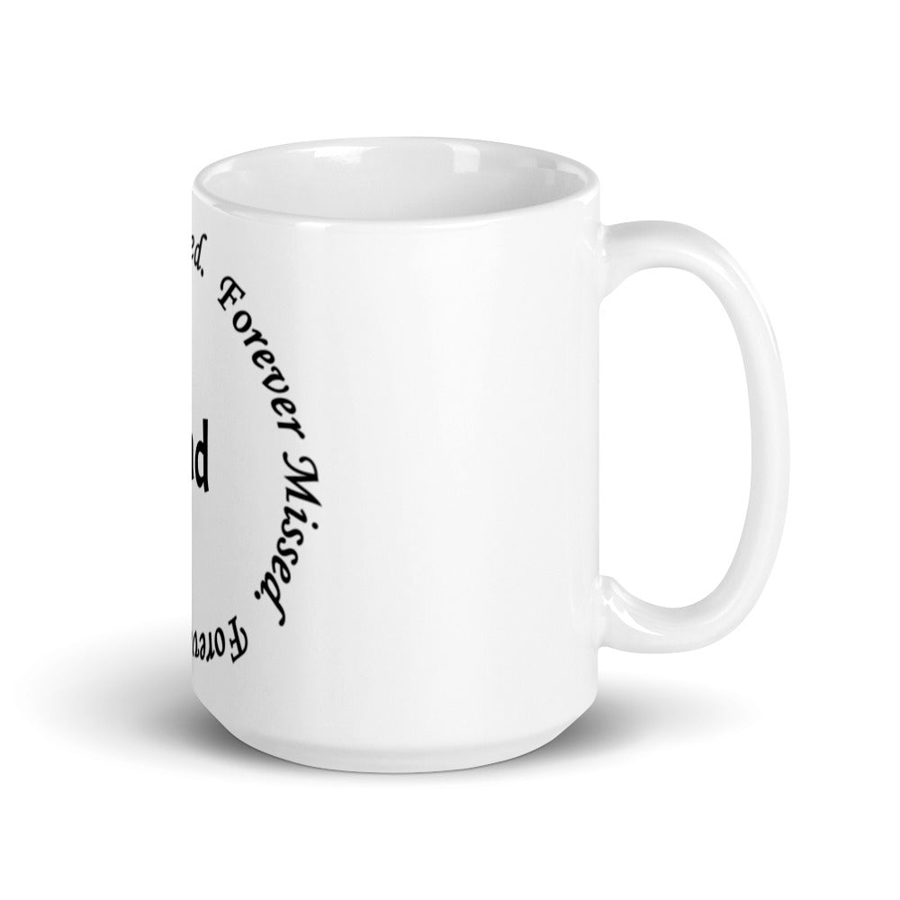Glossy White Mug "Dad" - Circle Design