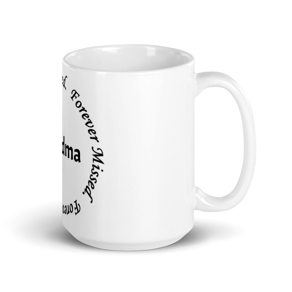 Glossy White Mug "Grandma" - Circle Design