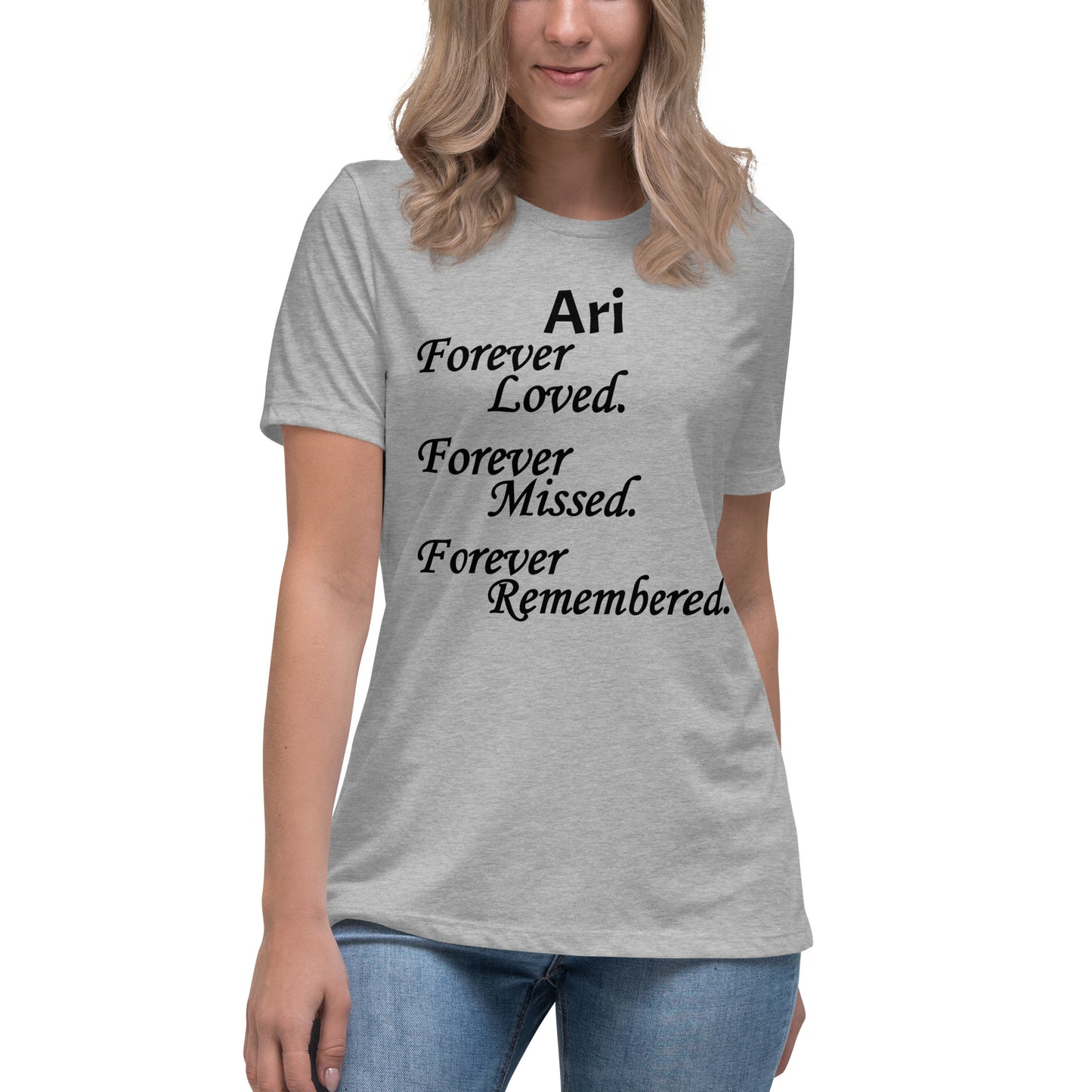 Bella + Canvas Combed and Ring-Spun Cotton Women's T-Shirt Block Design Black Lettering