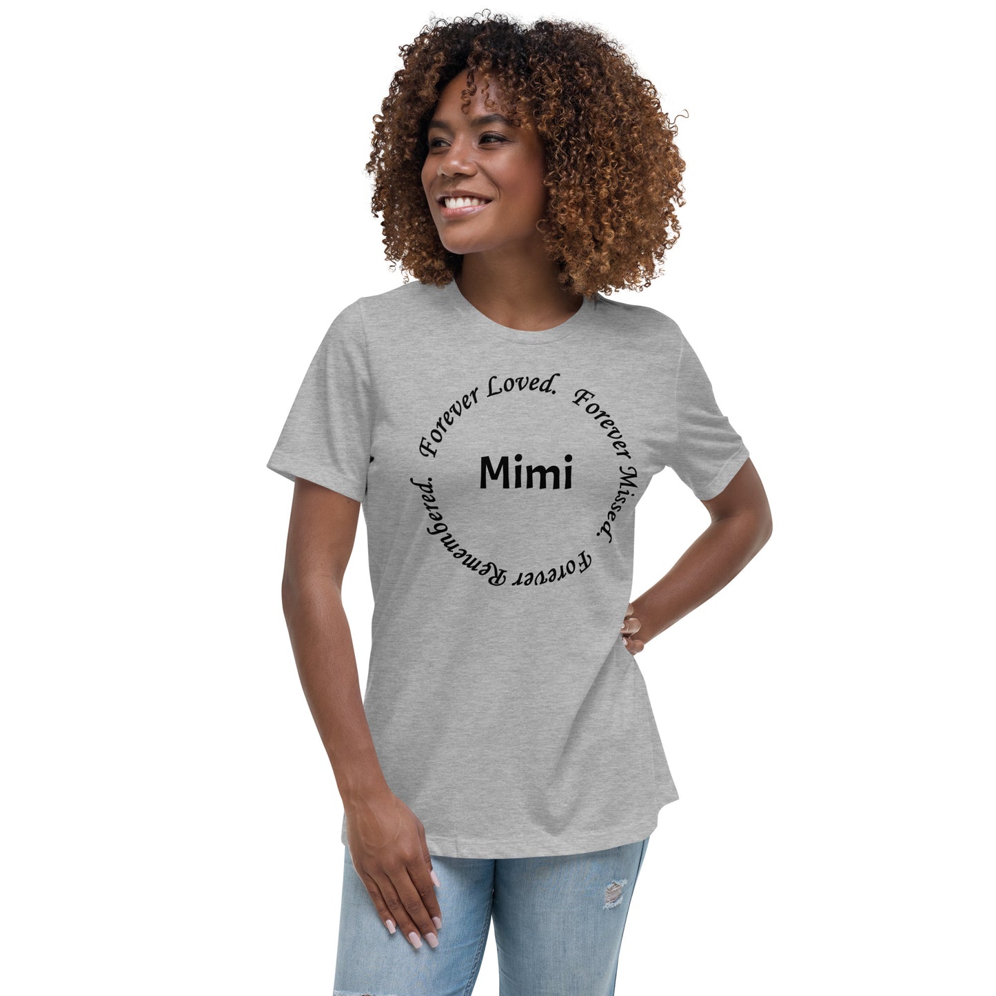 Bella + Canvas Combed and Ring-Spun Cotton Women's T-Shirt Circle Design Black Lettering
