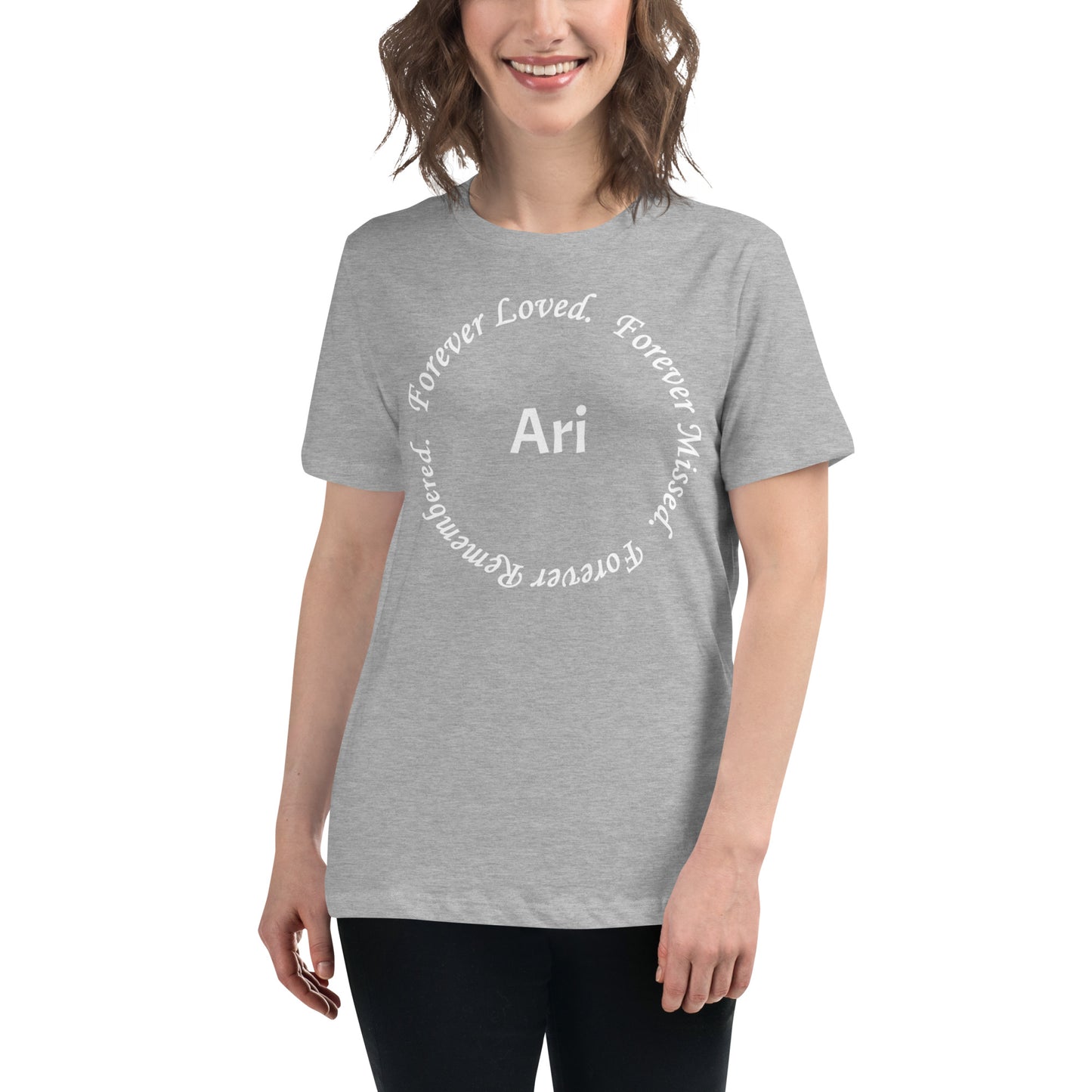 Bella + Canvas Combed and Ring-Spun Cotton Women's T-Shirt Circle Design White Lettering