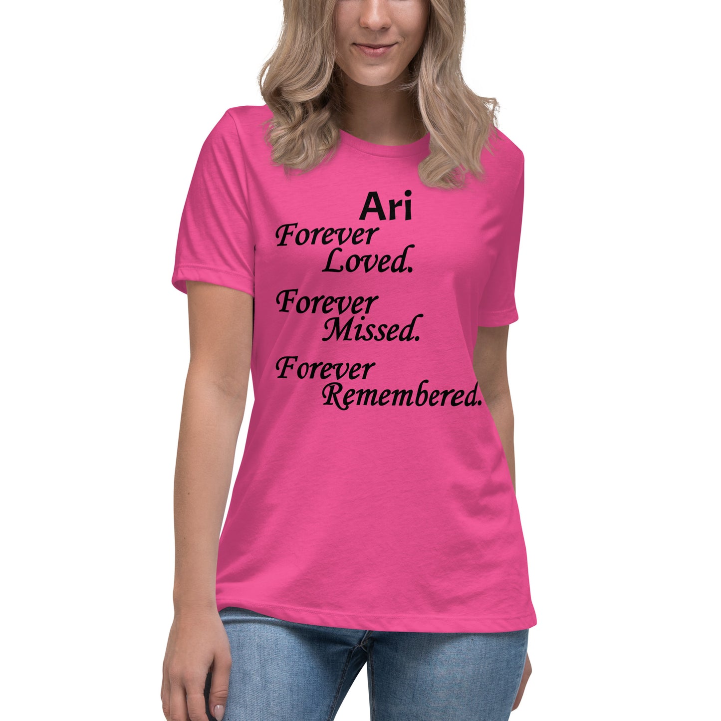 Bella + Canvas Combed and Ring-Spun Cotton Women's T-Shirt Block Design Black Lettering
