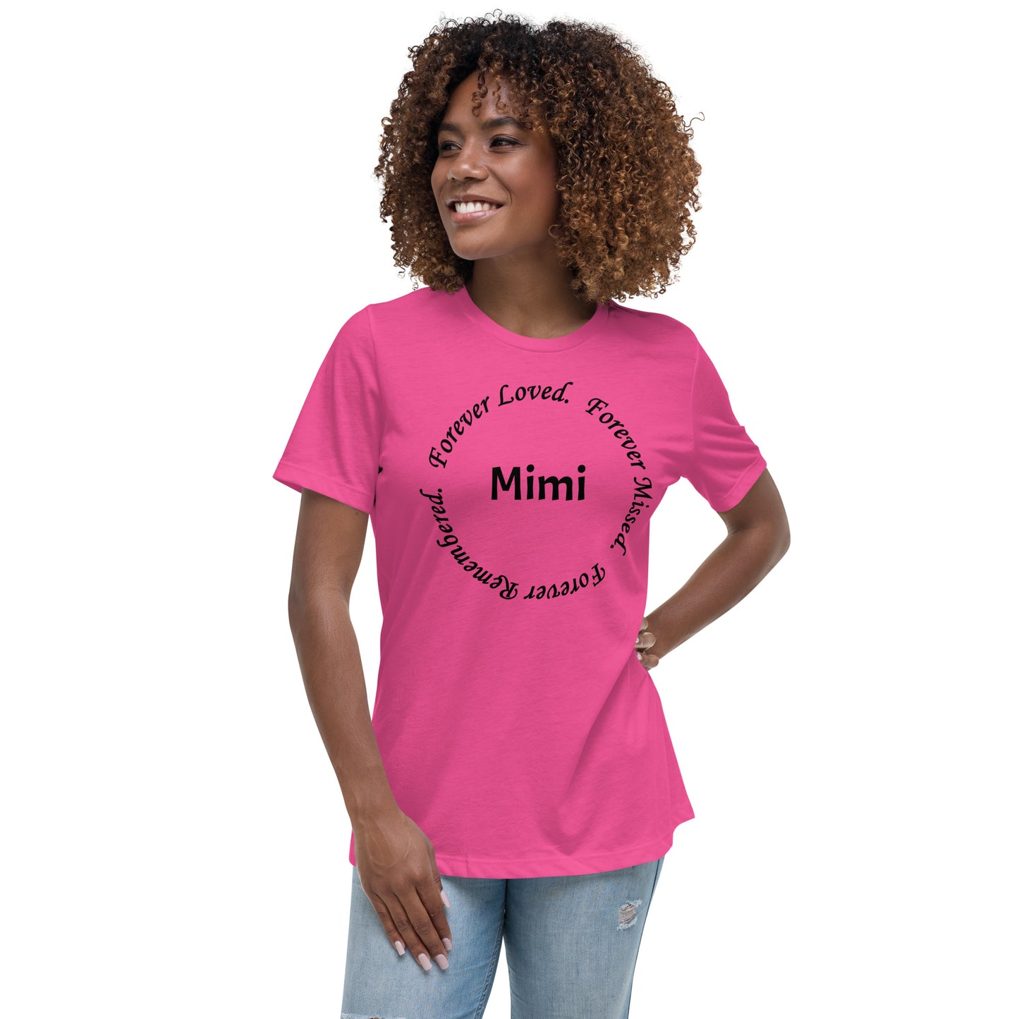 Bella + Canvas Combed and Ring-Spun Cotton Women's T-Shirt Circle Design Black Lettering