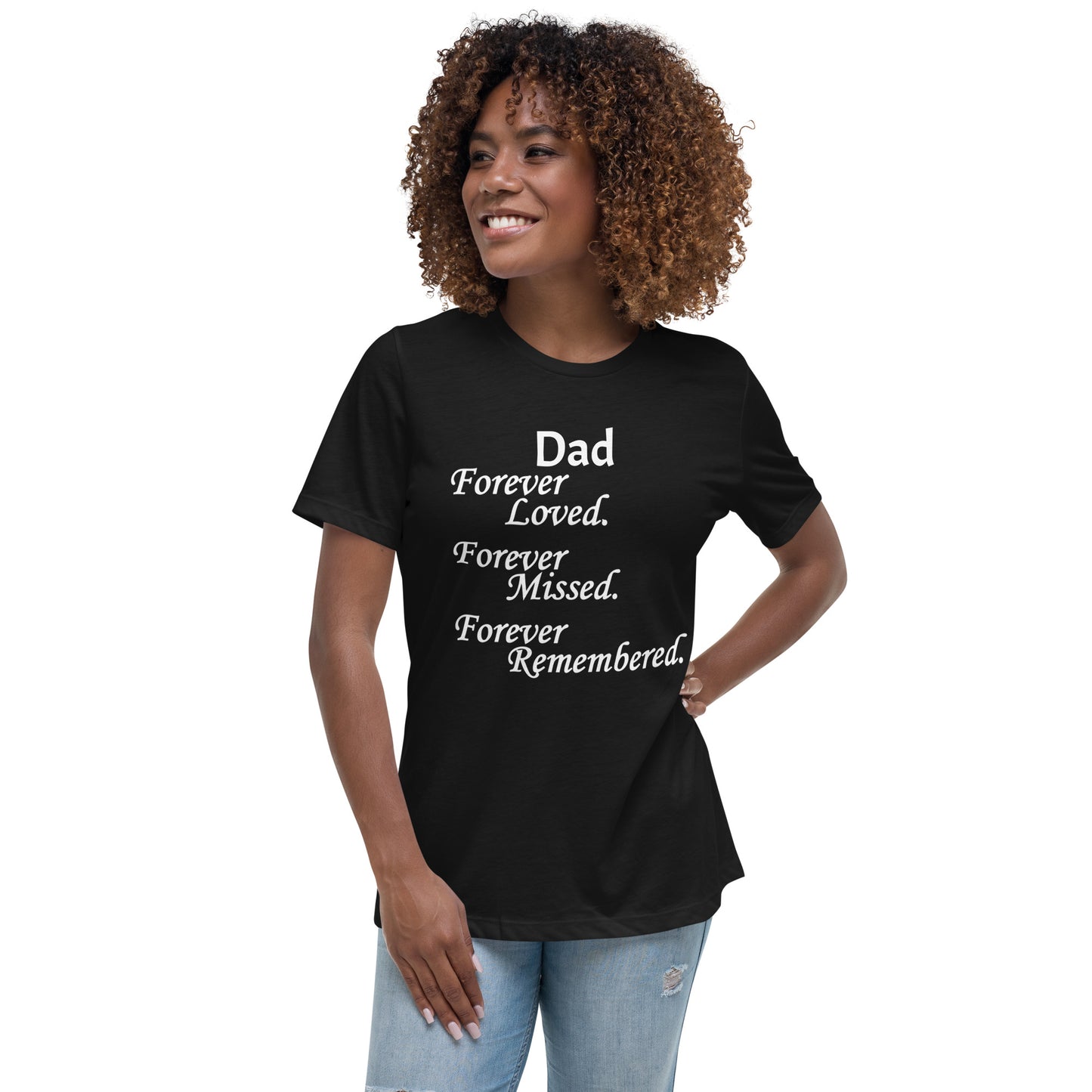 Bella + Canvas Combed and Ring-Spun Cotton Women's T-Shirt Block Design White Lettering