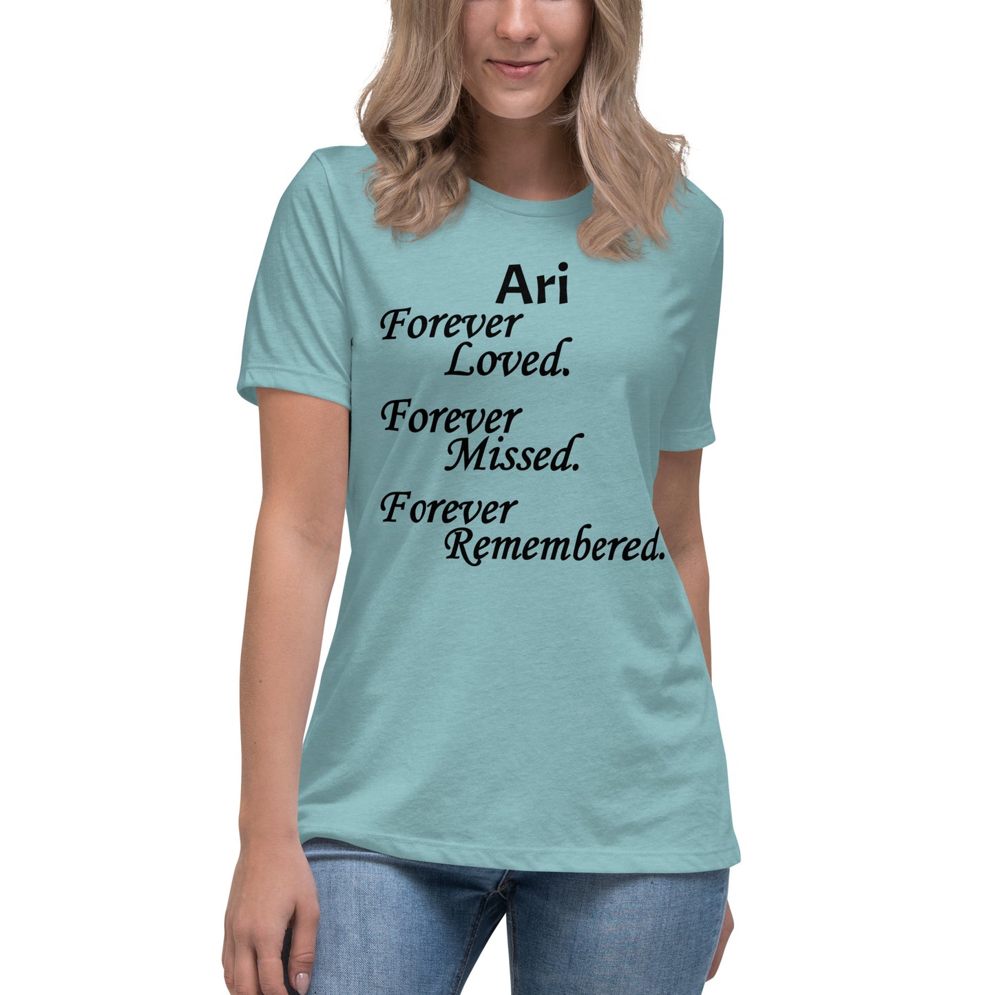 Bella + Canvas Combed and Ring-Spun Cotton Women's T-Shirt Block Design Black Lettering