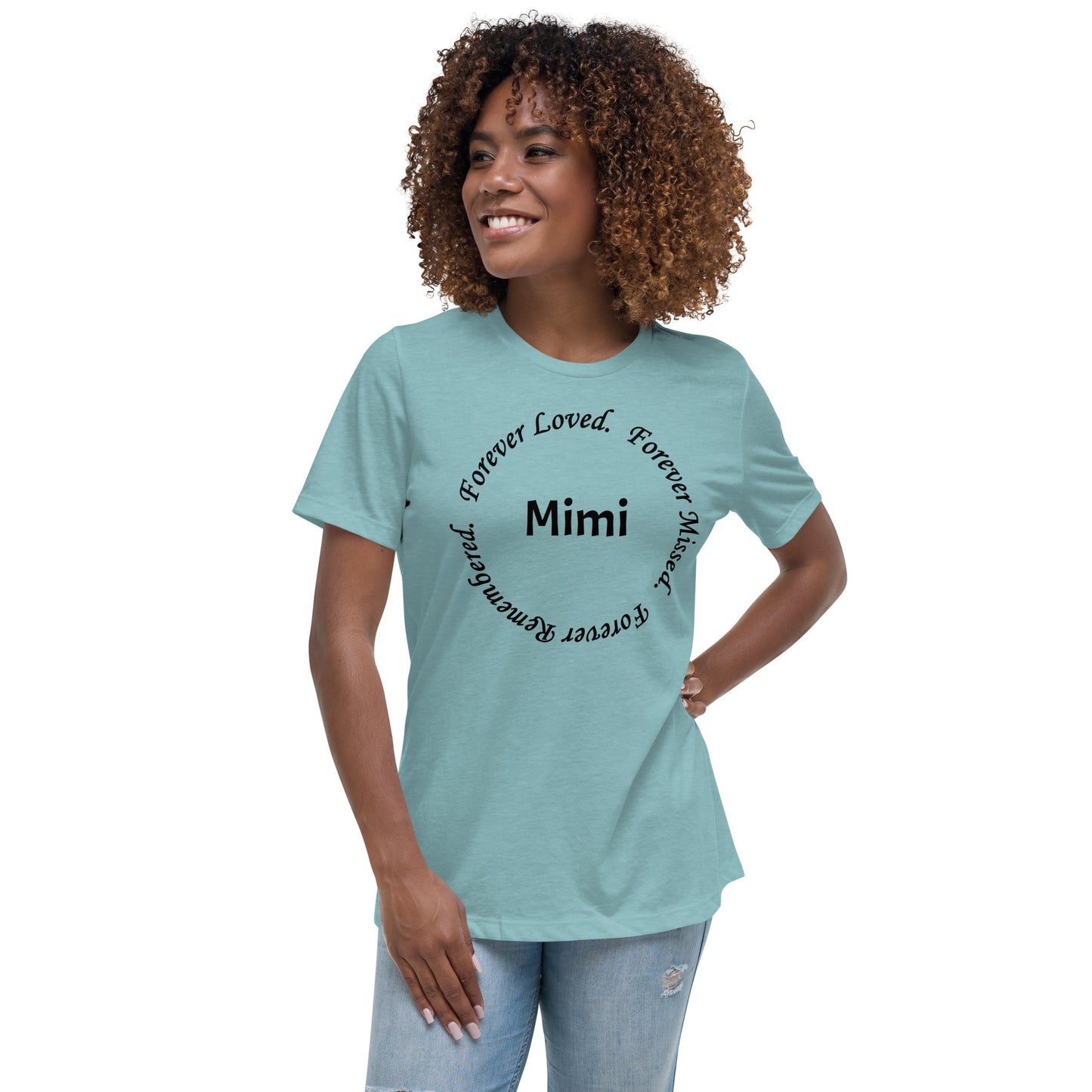 Bella + Canvas Combed and Ring-Spun Cotton Women's T-Shirt Circle Design Black Lettering