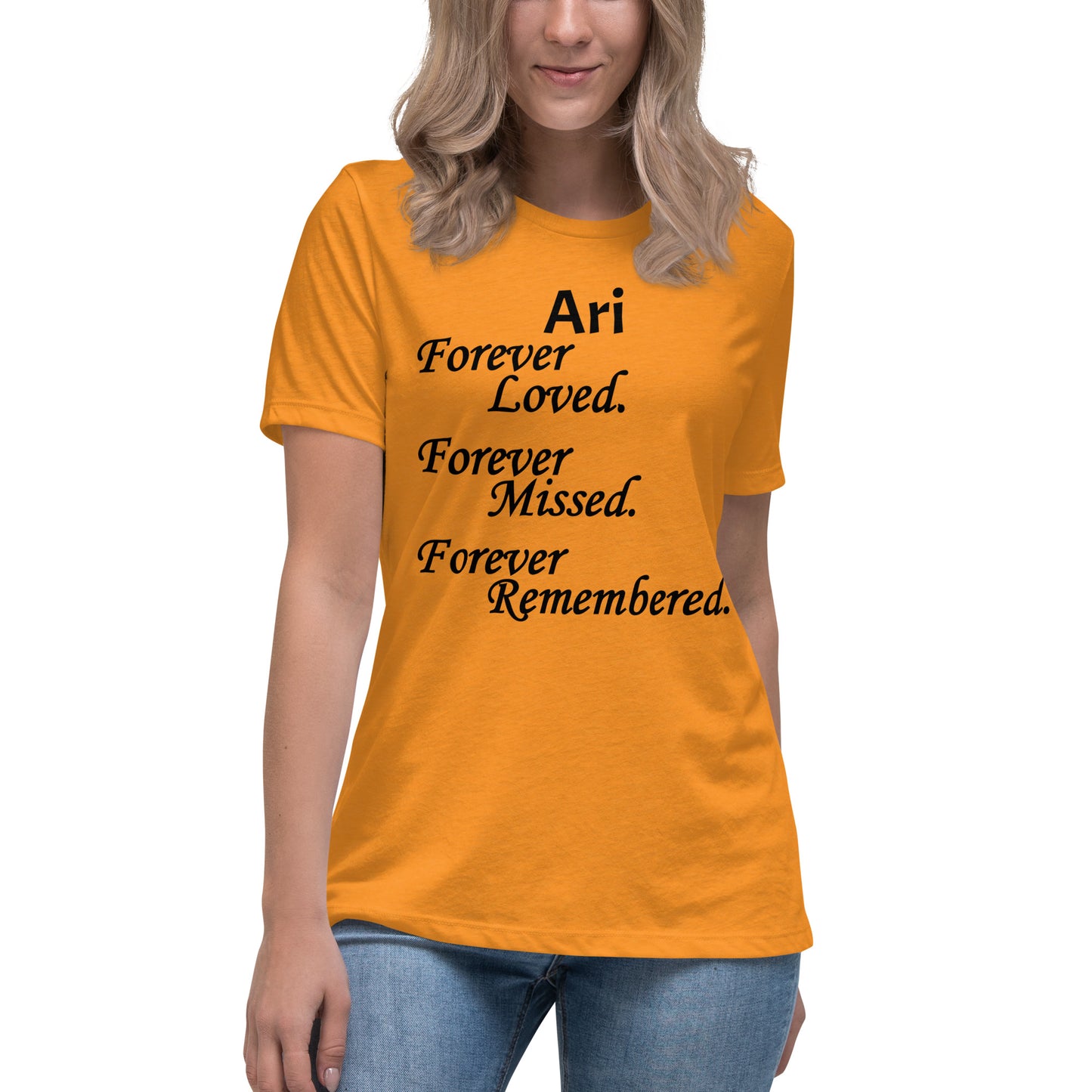 Bella + Canvas Combed and Ring-Spun Cotton Women's T-Shirt Block Design Black Lettering
