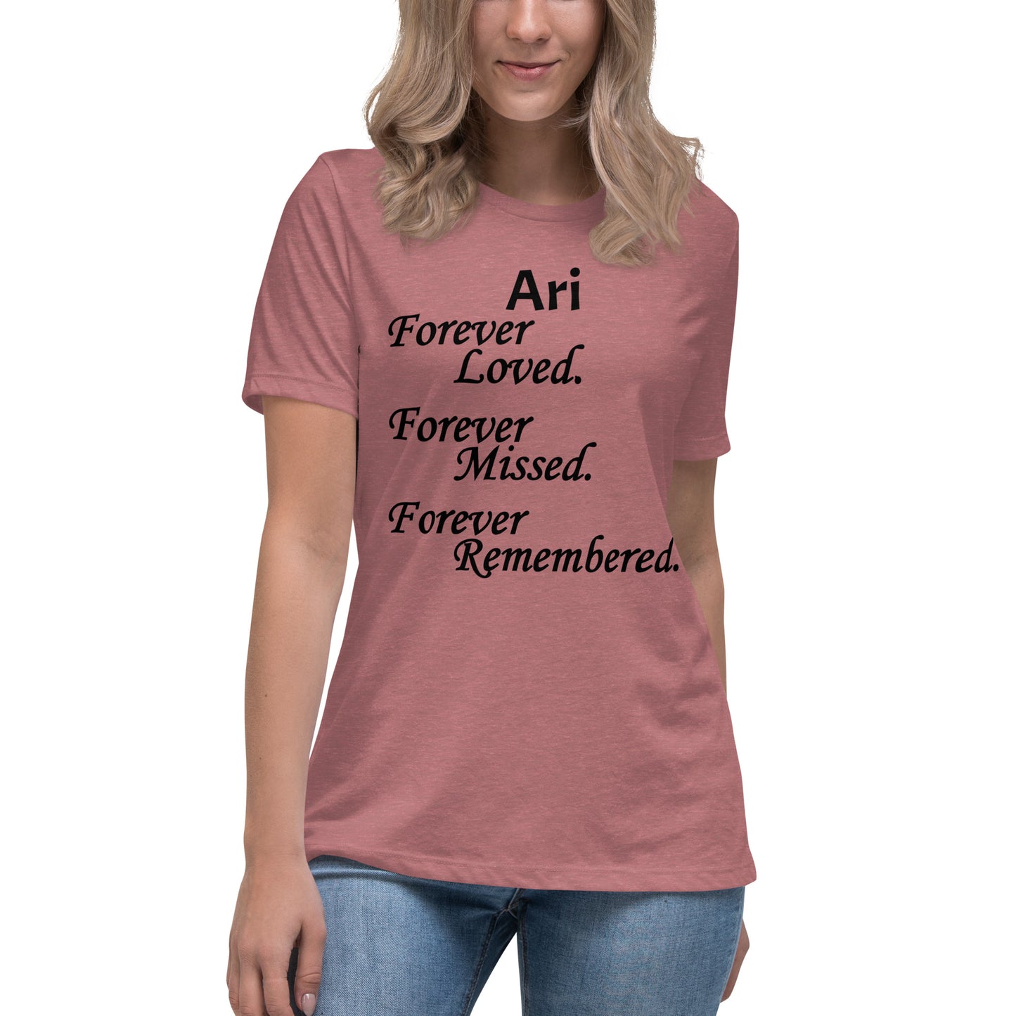 Bella + Canvas Combed and Ring-Spun Cotton Women's T-Shirt Block Design Black Lettering