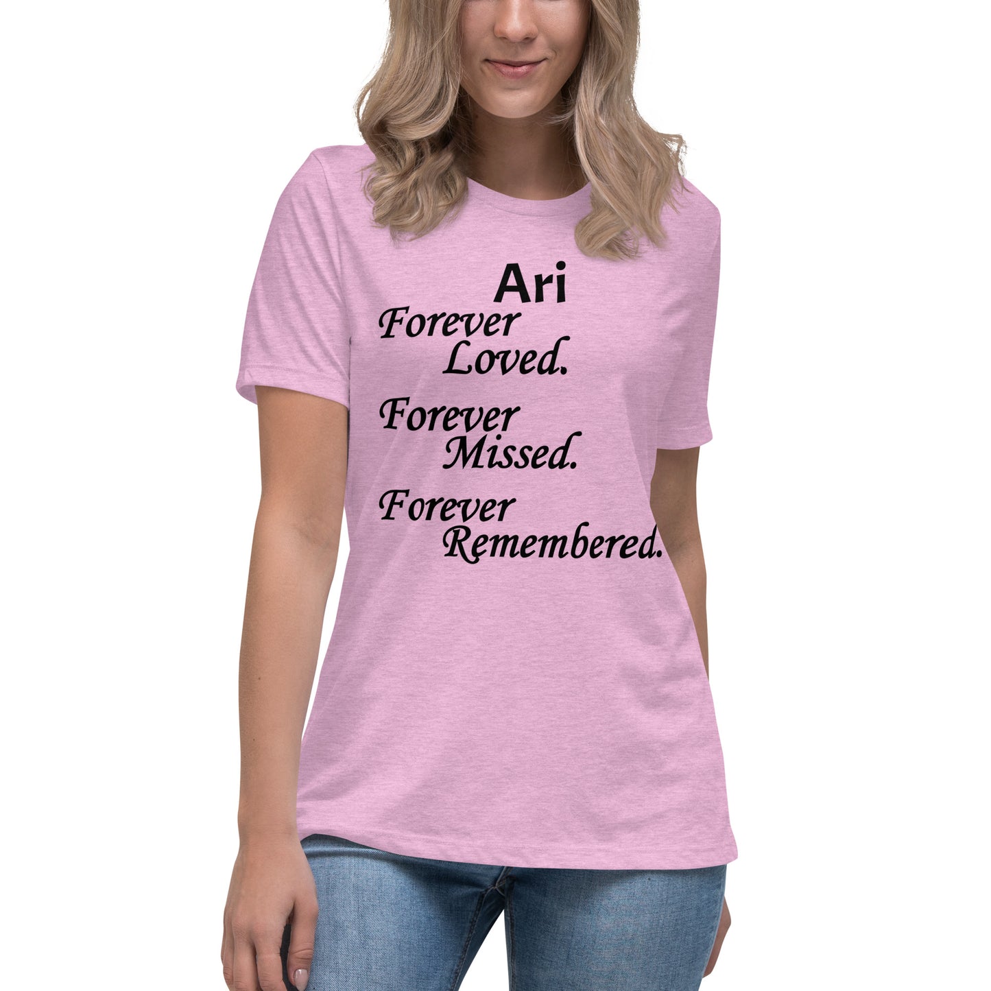 Bella + Canvas Combed and Ring-Spun Cotton Women's T-Shirt Block Design Black Lettering