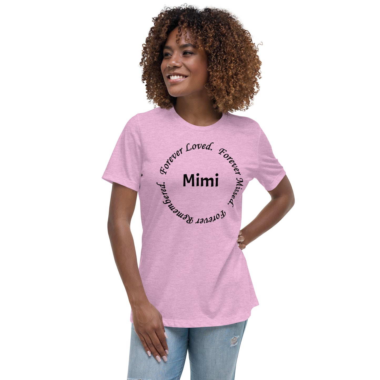 Bella + Canvas Combed and Ring-Spun Cotton Women's T-Shirt Circle Design Black Lettering