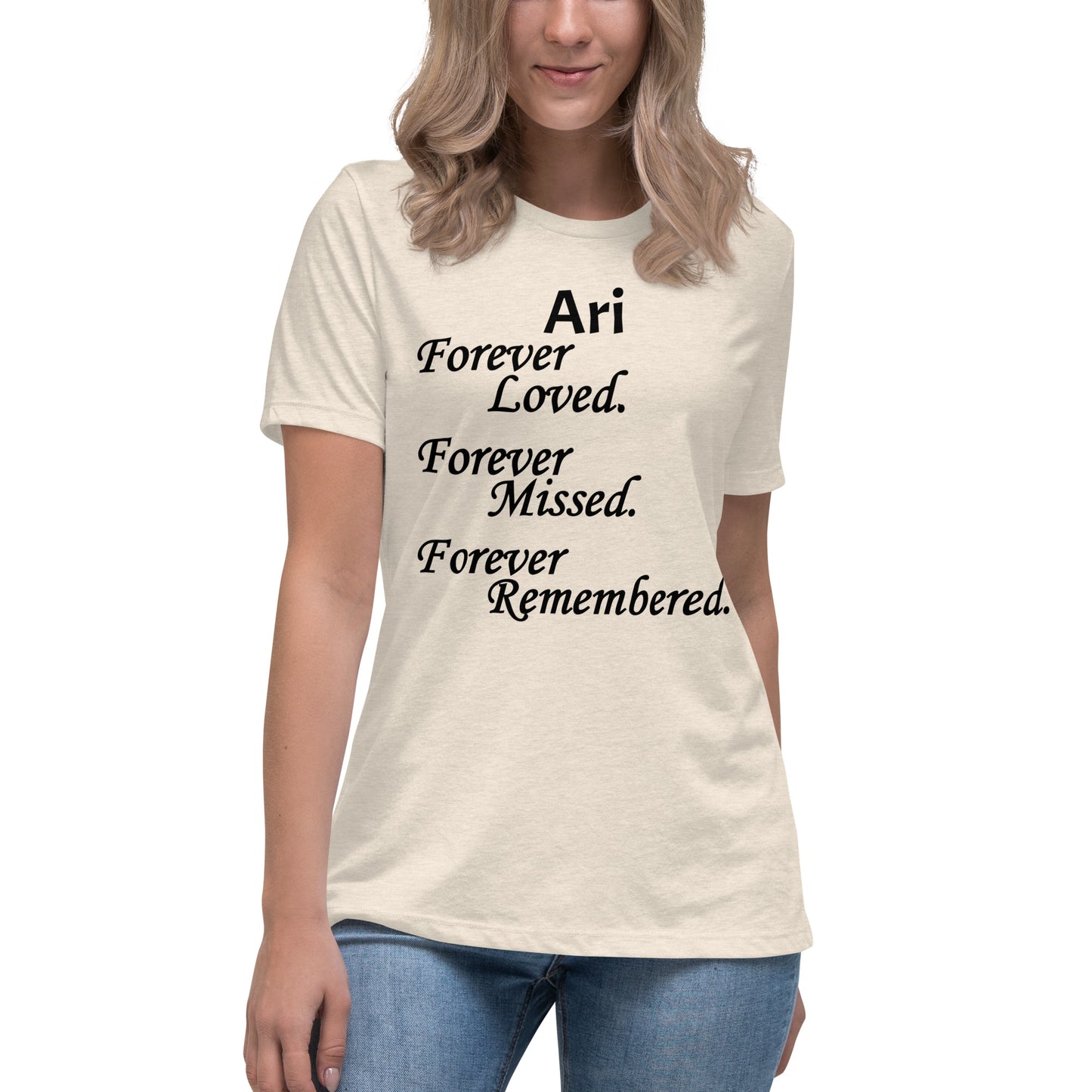 Bella + Canvas Combed and Ring-Spun Cotton Women's T-Shirt Block Design Black Lettering