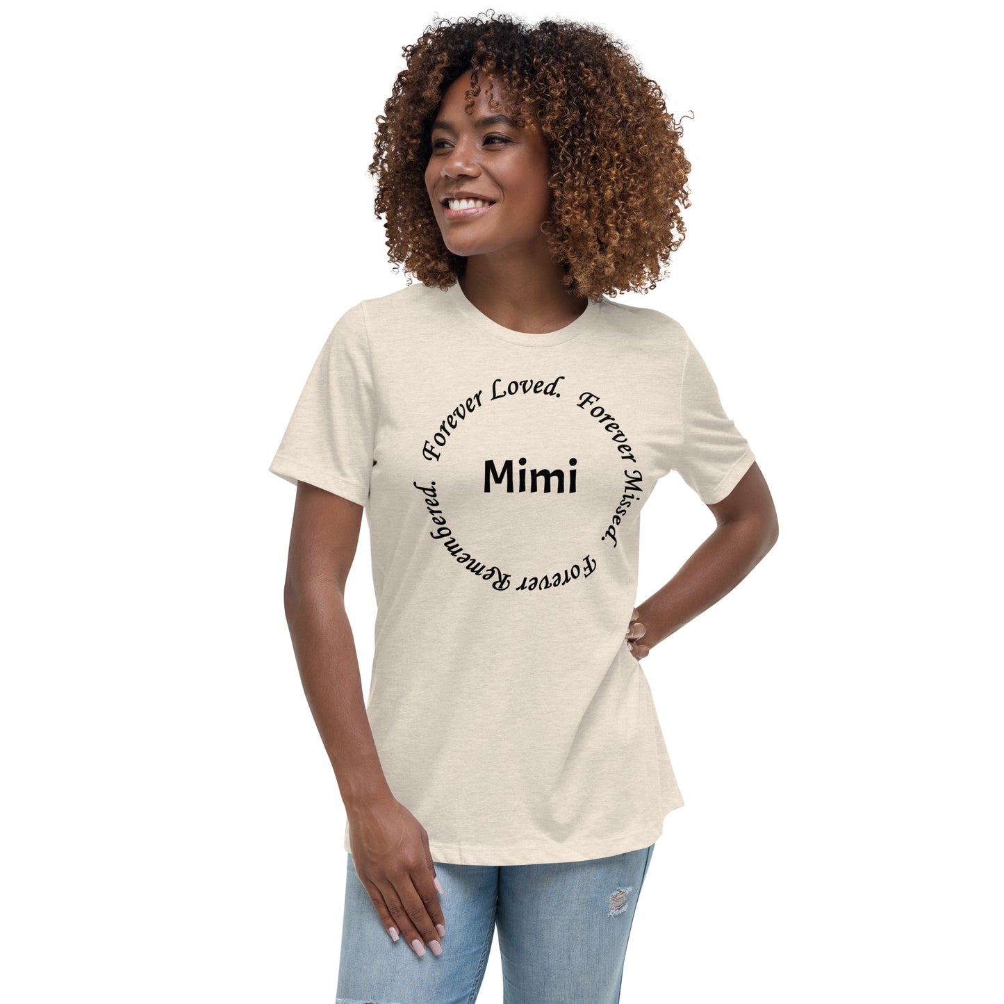 Bella + Canvas Combed and Ring-Spun Cotton Women's T-Shirt Circle Design Black Lettering
